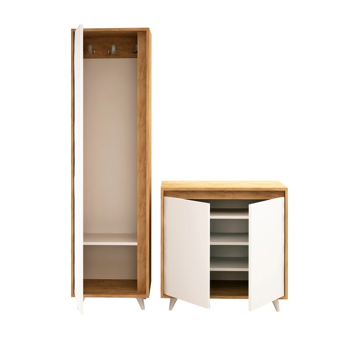 Hanah Home Zapatero Roble y Blanco